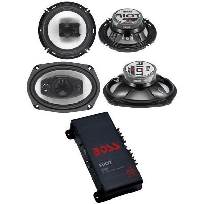 2) Boss R94 6x9" 500W 4 Way Car & 2) 6.5" 300W 3 Way Speakers & 200W 2-Ch Amp