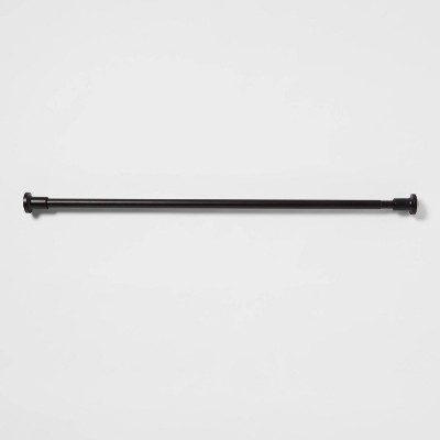 72" Dual Mount Cast Style Finial Shower Curtain Rod Black - Made By Design™