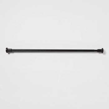 72" Dual Mount Cast Style Finial Shower Curtain Rod Black - Made By Design™