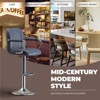 Ora Maison Set of 2 Adjustable Blue Counter Height Bar Stools, 360° Swivel PU Leather Chairs with Backs for Kitchen Island or Home Bar - 4 of 4