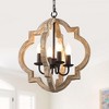 Bella Depot 16" Distressed Wood Chandelier 4-Light Adjustable Pendant Lighting - 3 of 4