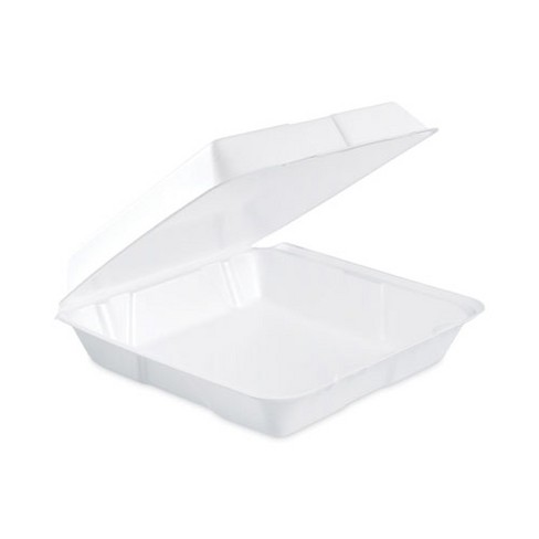 Dart Insulated Foam Hinged Lid Containers, 1-Compartment, 9.3 x 9.5 x 3, White, 200/Pack, 2 Packs/Carton - image 1 of 4