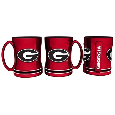 NCAA Georgia Bulldogs Relief Mug Red - 14oz