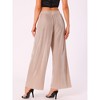 INSPIRE CHIC Women's Pleated Shiny High Waist Elastic Wide Leg Party Clubwear Trousers - 3 of 4