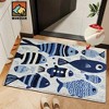 Chery Life Blue Striped Fish Pattern Bath Mat, Machine Washable, 35x24" - 3 of 4