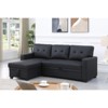 FONTOI Pull out Sectional Sofas, Reversible Sleeper Sectional Sofa with Storage Chaise and Removable Back Cushions, Black, 82"*34.5"*53" - 4 of 4