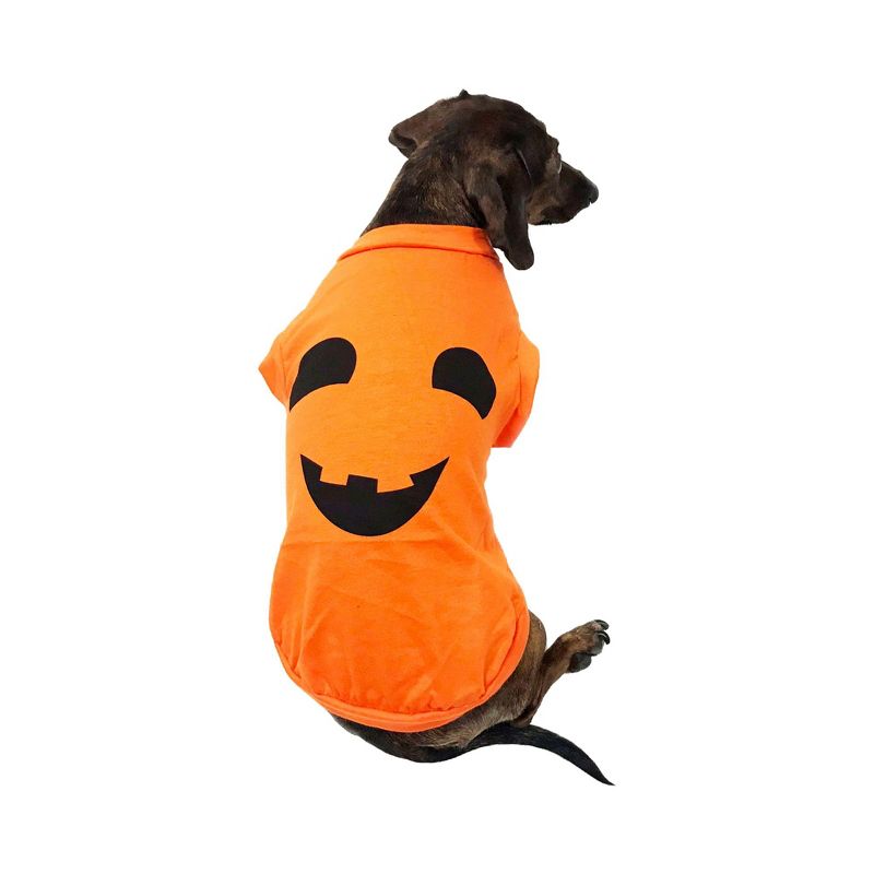 Midlee Pumpkin Face Dog Shirt Costume, 1 of 5
