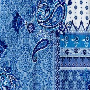 sky blue paisley patchwork