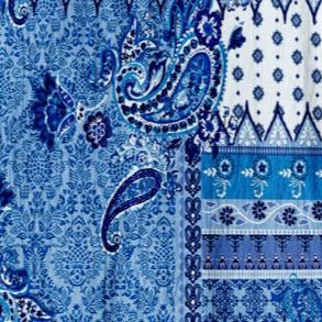 sky blue paisley patchwork