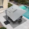 PURPLE LEAF Outdoor Cantilever Umbrella with Base Large Patio Umbrella Windproof Heavy Duty Hanging Offset Umbrella for Garden Outdoor Pool - 2 of 4