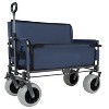 3-in-1 Folding Wagon with Bench Seat – 500lbs Capacity, 9"x4" Beach Tires for Camping & Beach, gray - 2 of 4