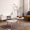 Syemin End Tables Egg Shape Coffee Table, Simple Center Table, 2 Tier Cocktail Table Sofa Table,Oval Coffee Tables, White, 31.1"*23.62"*16.14" - 3 of 4