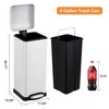 8 Gallon Bathroom Step Trash Can, 30-Liter Square Stainless Steel Foot Pedal Garbage Can - image 3 of 4