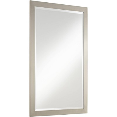 Rectangular Silver Metal Bathroom Vanity Mirror 39" x 28"