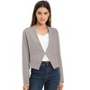 INSPIRE CHIC Women's Collarless Work Office Long Sleeve Cropped Blazers - 2 of 4