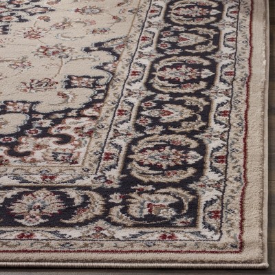 Lyndhurst 6' x 9' Cream and Anthracite Synthetic Area Rug