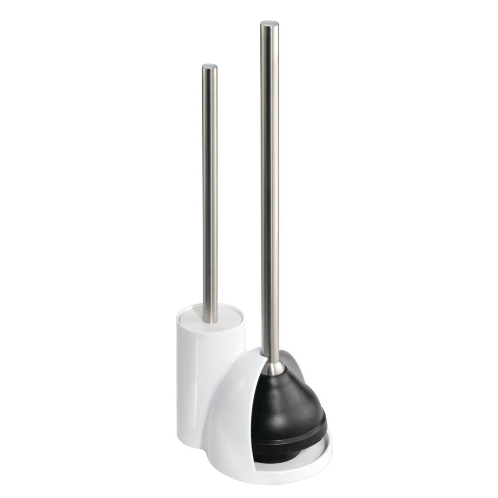 Photos - Other Bathroom Accessories iDESIGN Toilet Brush with Holder and Plunger Set White