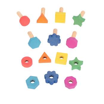 TickiT Rainbow Wooden Nuts & Bolts, Set of 7 Pairs