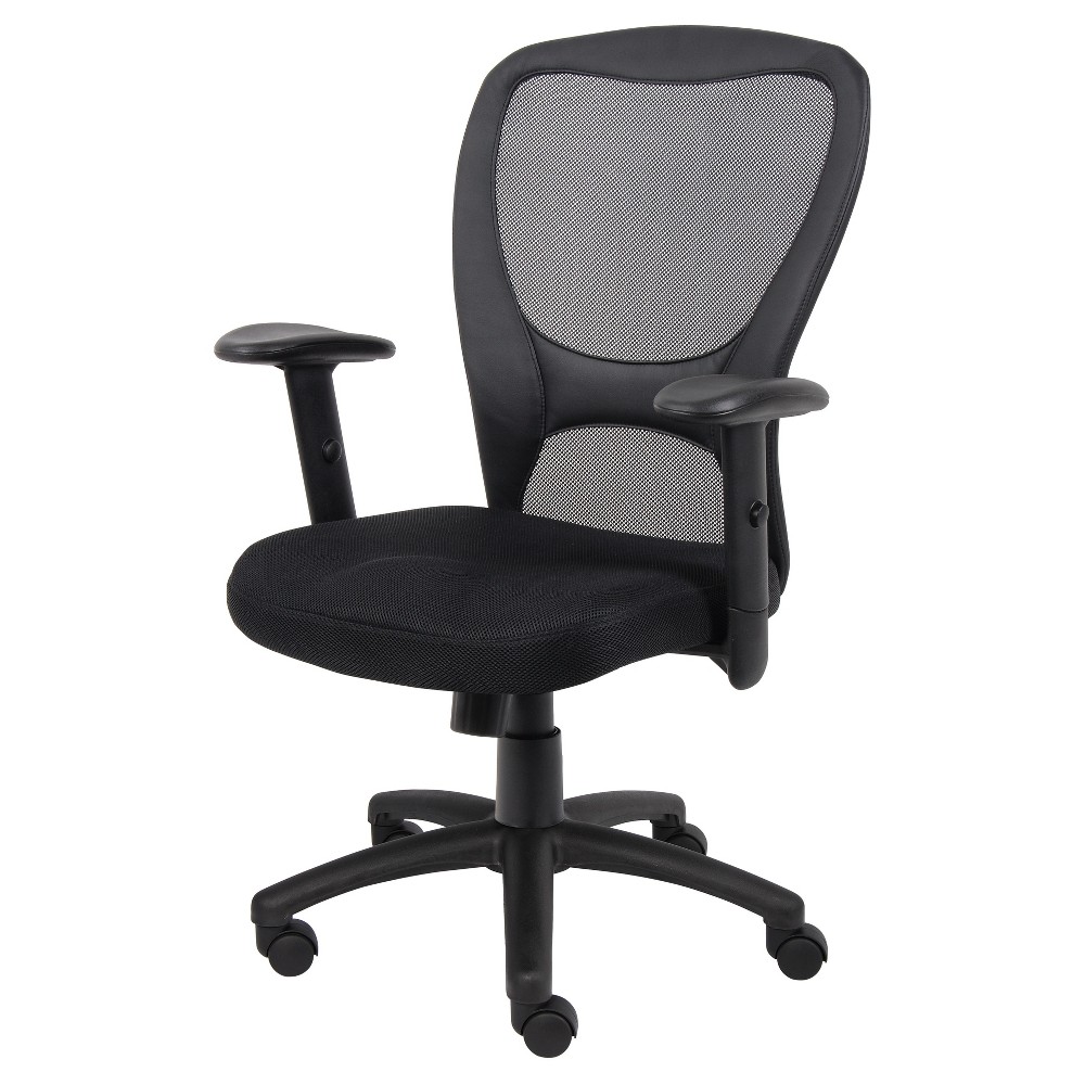 Photos - Computer Chair BOSS Mesh Task Chair with Adjustable Arms Black -  Office Products 