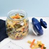 SharpChef 3PC Set Glass Airtight Storage Jar with Hand painted Ceramic Lid, Clear Glass Food Storage Jars, Container, Pantry Organization - 3 of 4