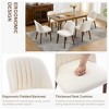 Wooden Upholstered Dining Chairs Set of 2: Padded seat, wood legs. Modern fabric side chairs for kitchen, dining room, cafe - 3 of 4