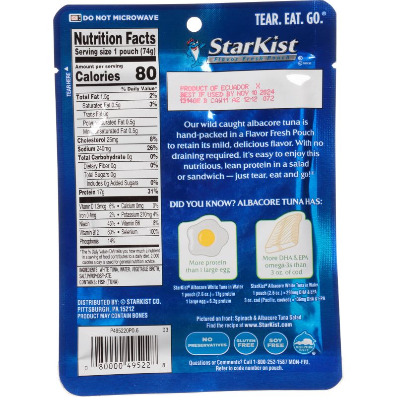 StarKist Albacore White Tuna Pouch - 2.6oz, 2 of 5
