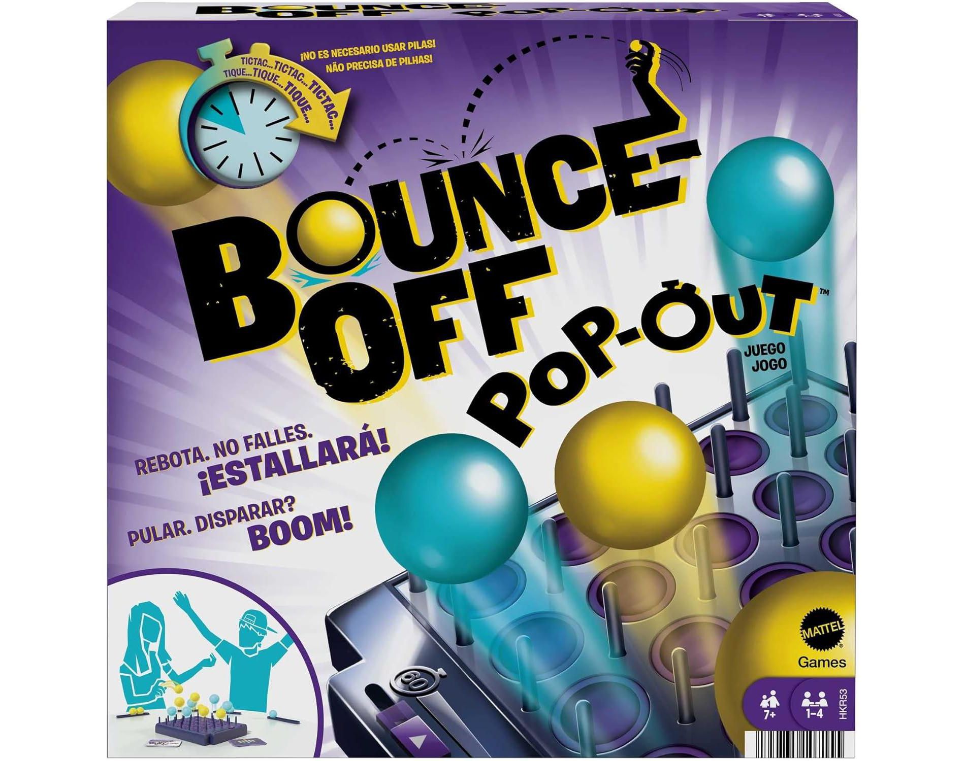 Mattel Games Bounce-Off Pop-Out Party Game for Family, Teens, Adults and Game Night, Balls Go Flying