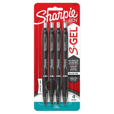 Sharpie S-Gel 4pk Gel Pens 0.7mm Medium Tip Black
