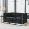 Velvet Sofa for Living Room,Buttons Tufted Square Arm Couch, Modern Couch Upholstered Button and Metal Legs, Sofa Couch for Bedroom - 2 of 4