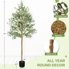 Artificial Olive Tree Indoor 7FT(83'') Faux Olive Tree Home Decor Living Room Fake Tree with Lifelike Fruits and Leaves with Real Hay Water Proof - 2 of 4
