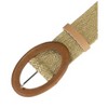 INSPIRE CHIC Women's Straw Rattan Oval Wooden Buckle Elastic Woven Wide Stretch Belts - 2 of 4