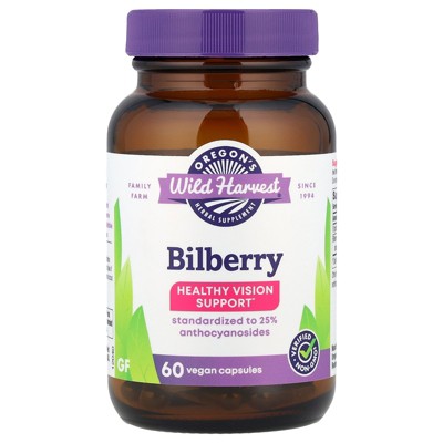 Oregon's Wild Harvest Bilberry, Healthy Vision Support, 60 Vegan Capsules