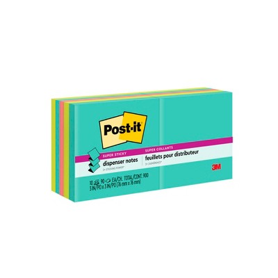 Post-it Super Sticky Pop-Up Notes, 3 x 3 Inches, Supernova Neons, 10 Pads with 90 Sheets