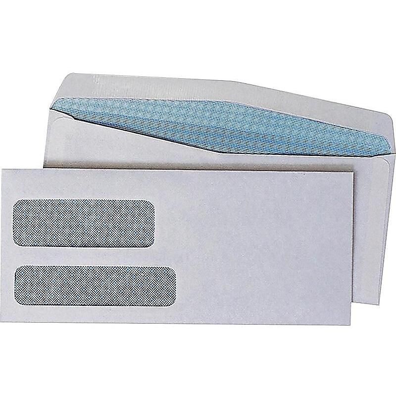 Quality Park Double Window Security Tinted Envelope #10 4 1/8 x 9 1/2 White 500/Box 24550, 2 of 3
