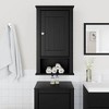 vidaXL BERG Bathroom Wall Cabinet Black 15.7"x10.6"x28.1" Solid Wood Pine - 3 of 4