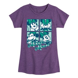 Girls' - Disney - Plaid Minnie Mouse Fitted Short Sleeve Graphic T-Shirt - 1 of 4
