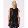 INSPIRE CHIC Women's Cowl Neck Sleeveless Sequin Party Shiny Top - 4 of 4