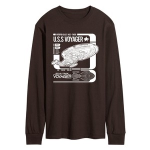 Men's - Star Trek - Voyager Schematic Long Sleeve Graphic T-Shirt - 1 of 3
