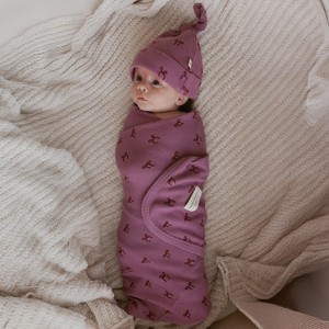 Makemake Organics Organic Swaddle Blanket & Hat Set - Bows - 1 of 4