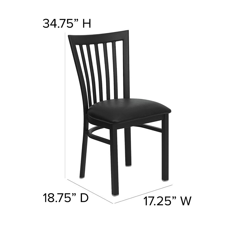 Emma and Oliver Black School House Back Metal Restaurant Dining Chair, 4 of 11