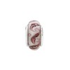 Black Bow Jewelry White, Mauve Swirl Hand-Blown Glass & Sterling Silver Bead Charm, 13mm - 2 of 4