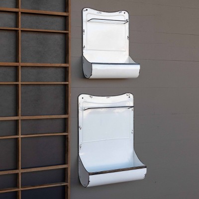 Park Hill Collection Enamel Painted Kitchen Towel Holder and Wall Bin