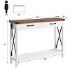 Woode Entryway Table, Farmhouse Console Table with 2 Drawers, Sofa Table with Storage - 2 of 4