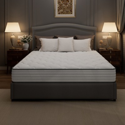 Swedrea Hybrid Mattress Breathable Medium Cooling Memory Foam Bed-in-a-Box White