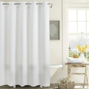 LunaLulinlk Waffle Weave White Shower Curtains - 1 of 4