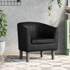 vidaXL Modern Tub Chair in Black Faux Leather - Sturdy Elegant Seating for Living Room, Bedroom - 2 of 4