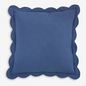 BrylaneHome 100% Cotton Florence Euro Sham - Euro, Smoky Blue - 1 of 1