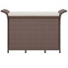 Patio Bench with Cushion Brown 45.7"x18.1"x22.4" Poly Rattan - 3 of 4