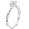 Pompeii3 1 Ct TDW Round Lab Created Diamond Classic Engagement Ring 14k White Gold - 2 of 4