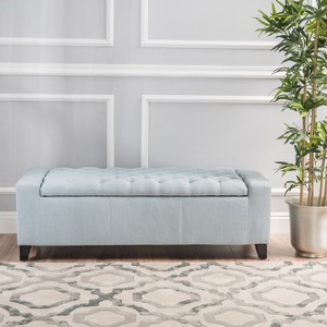 CAVINAS 50.75"W Rectangle Ottoman Bench with Storage,Tufted Ottoman Bench with Wood Framework,Upholstery Ottoman for Living Room - 1 of 4